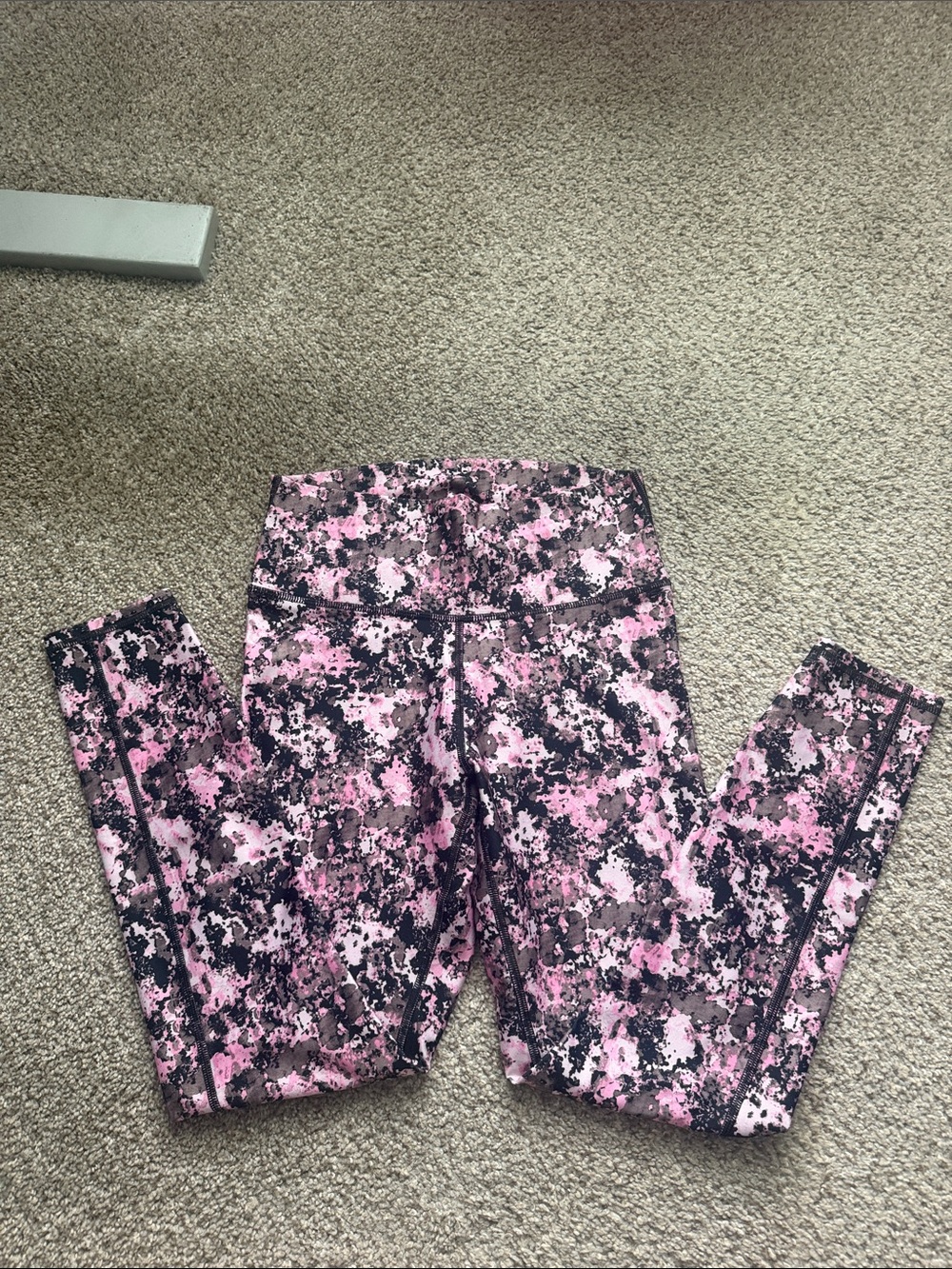 Fabletics Pink and Black Printed Girls' Active Leggings